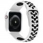 Carcasă de protecție cu curea din silicon pentru Apple Watch 40mm - alb-negru