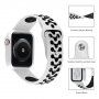 Carcasă de protecție cu curea din silicon pentru Apple Watch 40mm - alb-negru