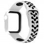 Carcasă de protecție cu curea din silicon pentru Apple Watch 40mm - alb-negru