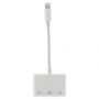Reducţie conector lightning cu două conectoare jack 3,5 mm şi cu conector lightning, pentru Apple iPhone / 8 / 8 Plus / 7 / 7 Plus