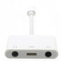 Reducţie conector lightning cu două conectoare jack 3,5 mm şi cu conector lightning, pentru Apple iPhone / 8 / 8 Plus / 7 / 7 Plus