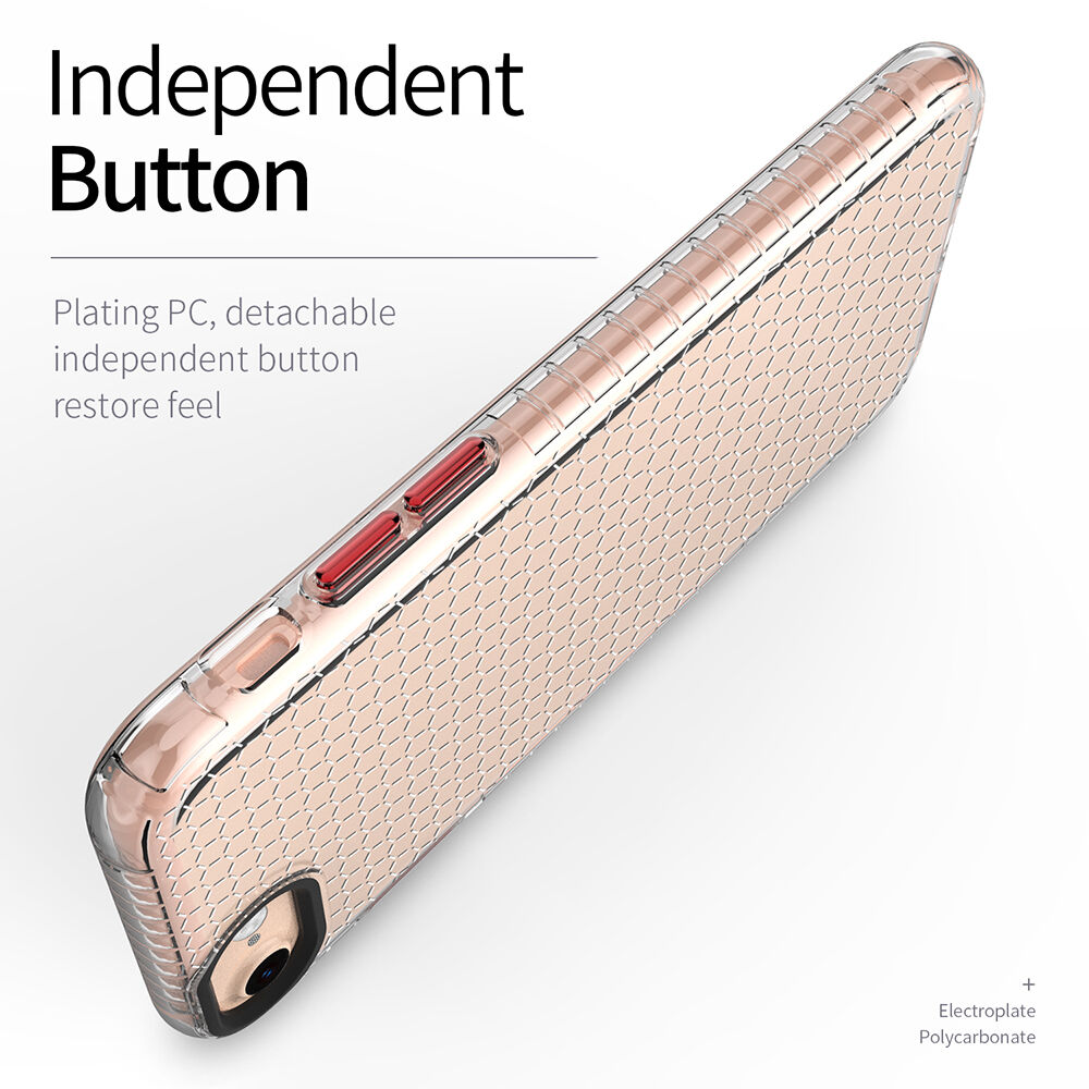 Carcasă transparentă cu structură de fagure pentru iPhone 6 / 6S / 7 / 8 - negru
