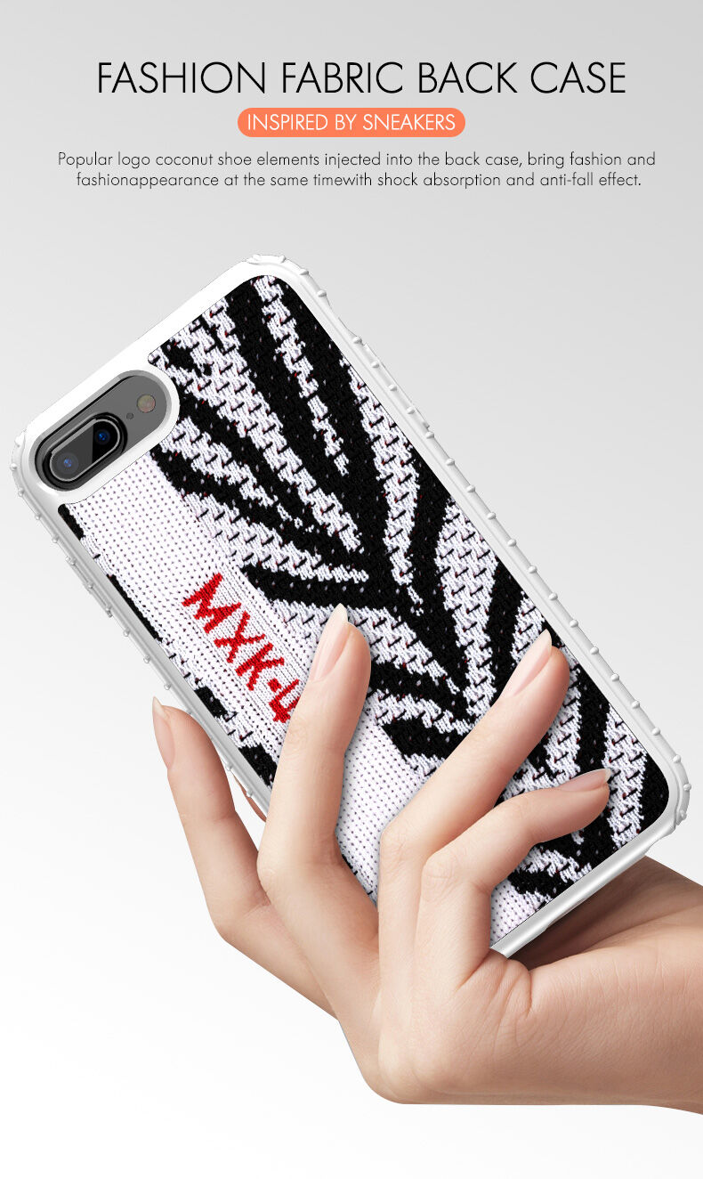 Ipaky carcasă elegantă cu suprafață din material textil pentru iPhone 6 Plus / 7 Plus / 8 Plus - gri-portocaliu