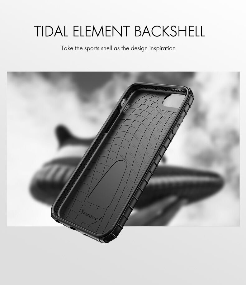 Ipaky carcasă elegantă cu suprafață din material textil pentru iPhone 6 Plus / 7 Plus / 8 Plus - negru-roșu
