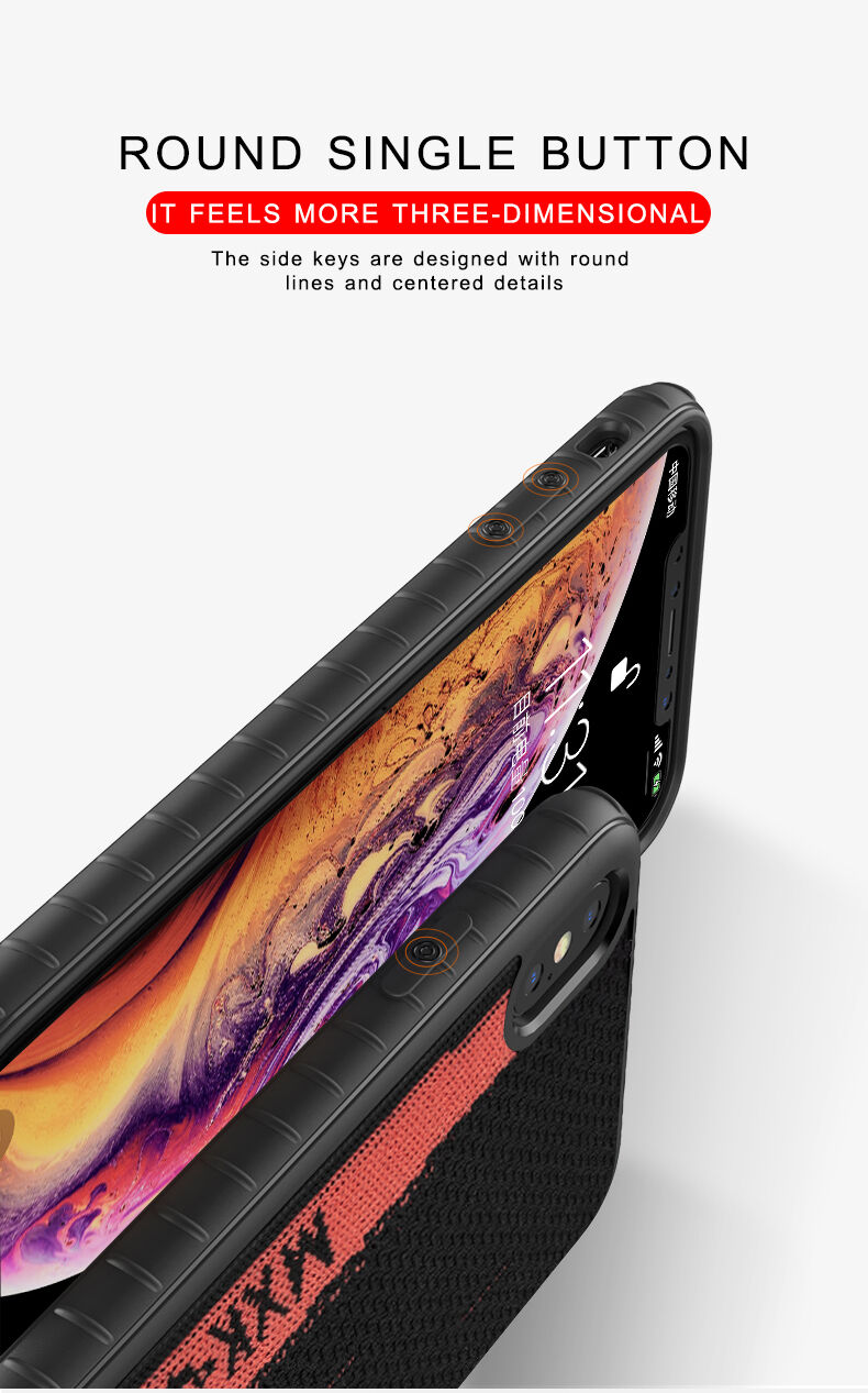 Ipaky carcasă elegantă cu suprafață din material textil pentru iPhone X / XS - alb-negru