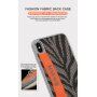 Ipaky carcasă elegantă cu suprafață din material textil pentru iPhone X / XS - gri-portocaliu