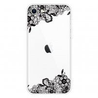 Carcasă din plastic moale cu dantelă neagră pentru iPhone 7 / 8 / SE (2020/2022) - transparent