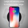 Încărcător wireless JOYROOM rapid şi subţire, certificat Qi, pentru iPhone / 8 / 8 Plus - negru