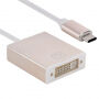 Reducţie de la USB-C (Thunderbolt 3) la DVI port, pentru MacBook - 10cm - roz-auriu