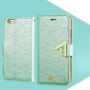 Husă / carcasă cu deschidere, cu luciu de diamant şi curea magnetică, pentru iPhone 6S / 6 - verde mat