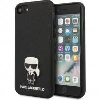 Karl Lagerfeld Saffiano Iconic carcasă pentru iPhone 7 / 8 / SE (2020/2022) - negru