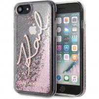 Karl Lagerfeld Signature Glitter carcasă pentru iPhone 7 / 8 / SE (2020/2022) - roz-auriu