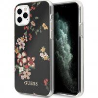 Guess Flower Shiny N.4 carcasă pentru iPhone 11 Pro Max - negru