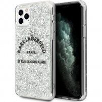 Karl Lagerfeld St. Guillaume Glitter carcasă pentru iPhone 11 Pro Max - argintiu