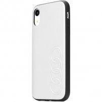 Audi carcasă originală din piele PU pentru iPhone X / XS - alb