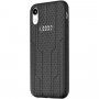 Audi husă originală din piele PU și logo pentru iPhone XR - negru