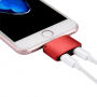 Reducţie conector Lightning, pentru audiţie muzicală şi încărcare - roşu