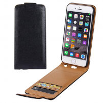 Husă elegantă flip pentru Apple iPhone 6S Plus / 6 Plus – negru-maro