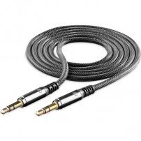 Cellularline Unique Design cablu audio cu doi conectori 3,5 mm jack pentru iPhone / iPad / iPod - negru