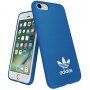 Adidas husă originală cu logo și suprafață din piele pentru iPhone 6 / 6S / 7 / 8 / SE (2020/2022) - albastru
