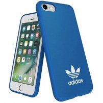 Adidas husă originală cu logo și suprafață din piele pentru iPhone 6 / 6S / 7 / 8 / SE (2020/2022) - albastru