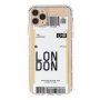 Carcasă din plastic moale cu motiv bilet de avion pentru iPhone 11 Pro Max - Londra