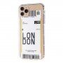 Carcasă din plastic moale cu motiv bilet de avion pentru iPhone 11 Pro Max - Londra