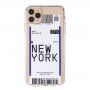 Carcasă din plastic moale cu motiv bilet de avion pentru iPhone 11 Pro Max - New York
