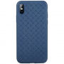 Carcasă de protecţie BENKS, din plastic, în stil pile împletită, pentru iPhone XS / iPhone X - albastru închis