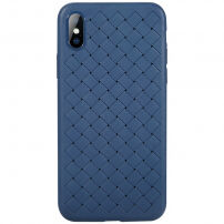 Carcasă de protecţie BENKS, din plastic, în stil pile împletită, pentru iPhone XS / iPhone X - albastru închis