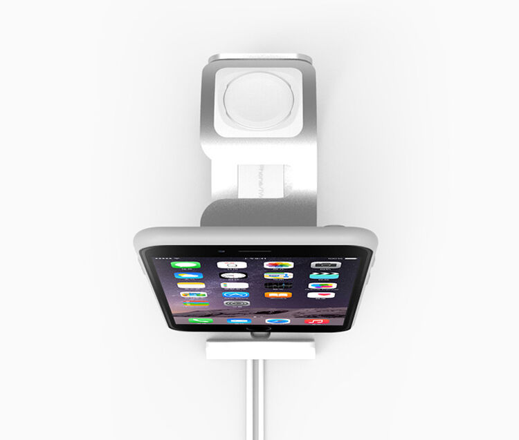 Stand elegant / stație de andocare din aluminiu pentru Apple Watch / iPhone - argintiu