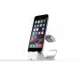 Stand elegant / stație de andocare din aluminiu pentru Apple Watch / iPhone - argintiu
