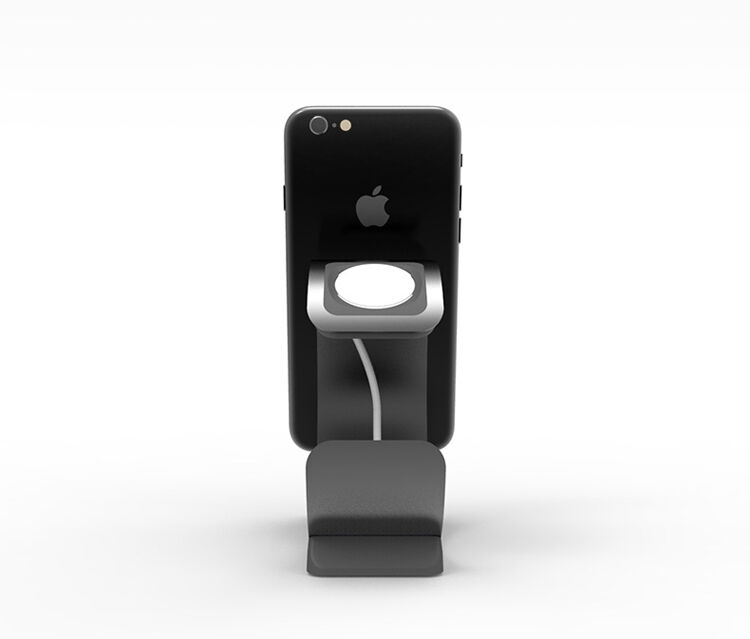 Stand elegant / stație de andocare din aluminiu pentru Apple Watch / iPhone - argintiu