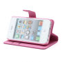 Husă /carcasă magnetică, cu suport şi slot-uri de carduri, pentru Apple iPhone 4 / 4S – roz