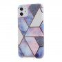Carcasă din plastic moale cu motiv marmură pentru iPhone 11 - violet