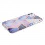 Carcasă din plastic moale cu motiv marmură pentru iPhone 11 - violet