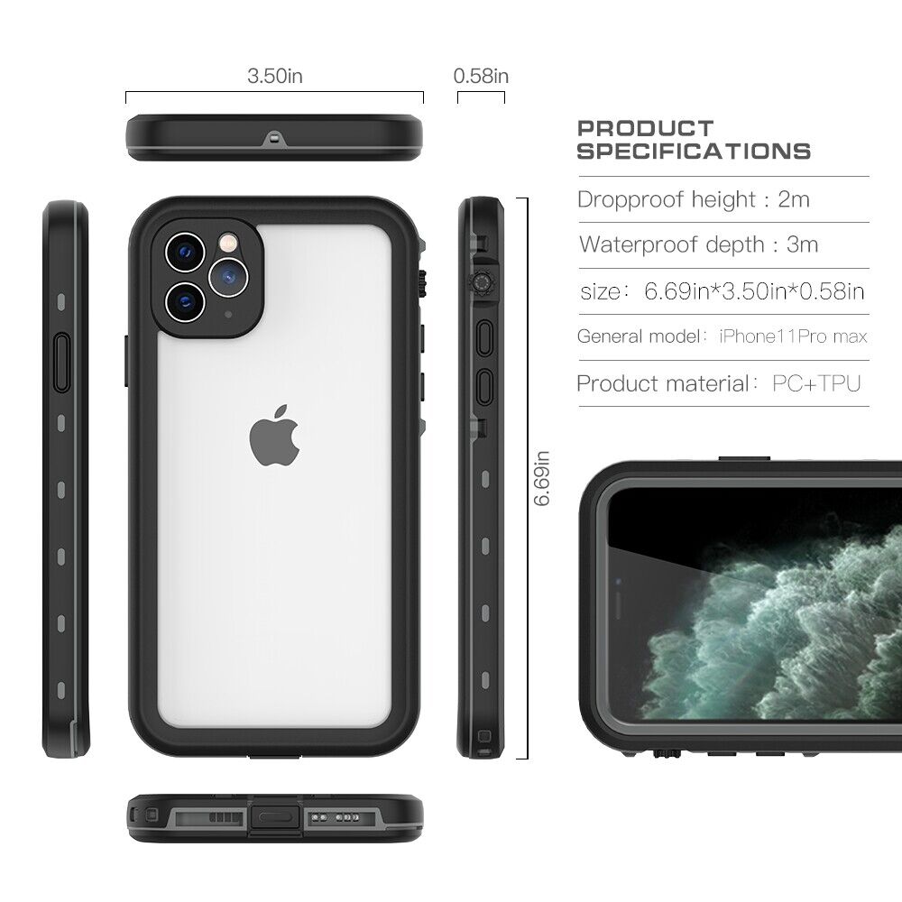 RedPepper husă anti-șoc rezistent la apă pentru iPhone 11 Pro Max - negru