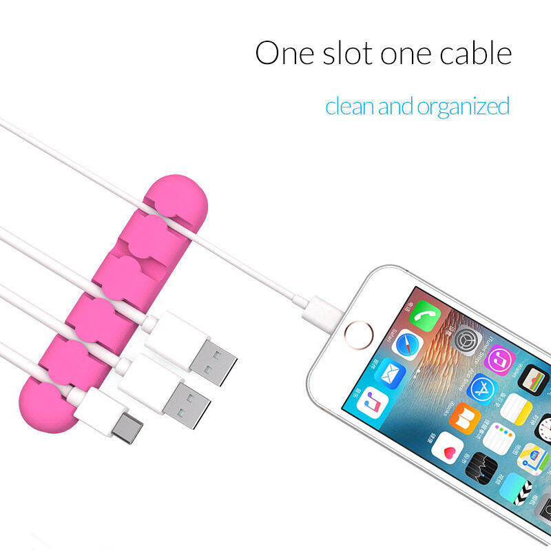 Organizator cabluri ORICO, din silicon, - mai mic - roz