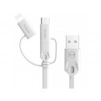 Cablu USB MCDODO, cu conectori lightning / micro USB / USB-C, pentru Apple iPhone - 1m - alb