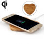 Încărcător wireless de lux Qi, din lemn de bambus, pentru iPhone / 8 / 8 Plus - inimă