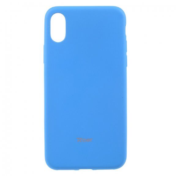 Roar carcasă mată din plastic moale pentru iPhone X / XS - albastru
