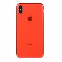 Carcasă transparentă din plastic moale pentru iPhone XS Max - roșu