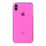 Carcasă transparentă din plastic moale pentru iPhone XS Max - fucsia