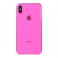 Carcasă transparentă din plastic moale pentru iPhone XS Max - fucsia