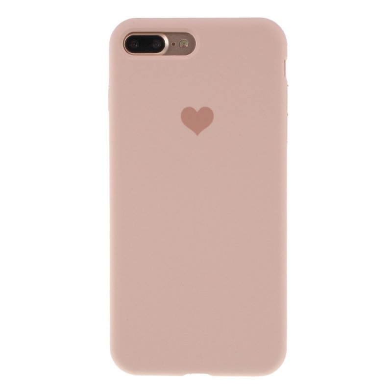 Carcasă din silicon cu inimă pentru iPhone 7 Plus / 8 Plus - roz ...