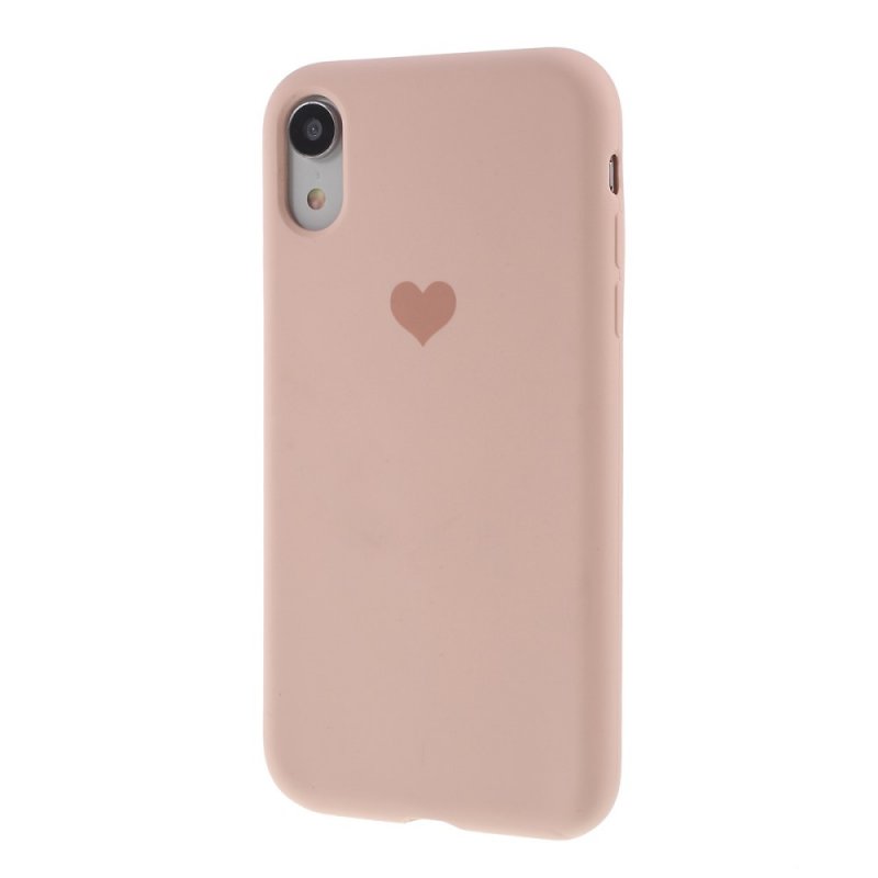 Carcasă din silicon cu inimă pentru iPhone X / XS - roz - Appleking.ro
