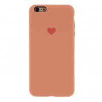 Carcasă din silicon cu inimă pentru iPhone 6 / 6S - portocaliu
