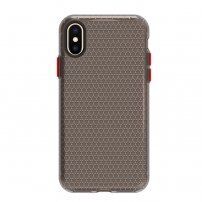 Carcasă transparentă cu structură în fagure pentru iPhone X / XS - negru