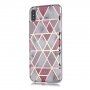 Carcasă cu model de marmură și grilă metalică pentru iPhone X / XS - roz-alb