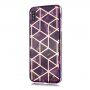 Carcasă cu model de marmură și grilă metalică pentru iPhone X / XS - violet